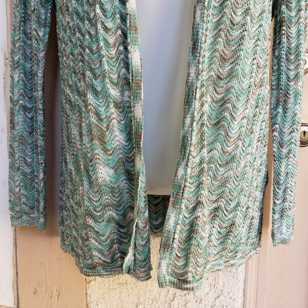 2 / 12 CHICO'S thin lightweight open knit cardigan - Picture 4 of 8